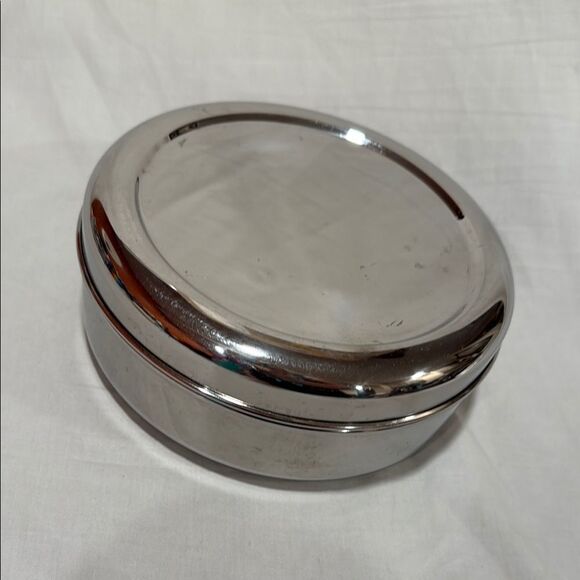 Masala Dabba spice box tiffin Round Silver Metal Box - Picture 1 of 4